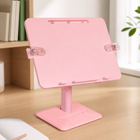 Desktop Book Stand, Height Adjustable Book Holder with Page Clips, H-Shaped Cookbook Stand for Students, Anti-Myopia Posture