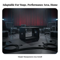 Sturdy Build 6U Portable Amplifier Case Simple Accessible Frame 6U Portable Rack Mount Equipment Enclosure for KTV Operators, Home Audio Enthusiasts, Event Technicians, Stage Performance, Mobile Setups, Live Events, Recording Studio