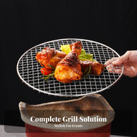 Rust-Resistant Round Barbecue Grill Net Rustproof Round Barbecue Net Easy to Clean for Campers, Outdoor, Camping, Picnic