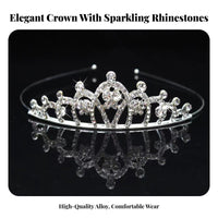 Princess Crown Glittering Queen Headpiece Crystal Crown Elegant Design Crystal Tiara Baroque Design for Prom, Photoshoots