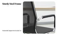 Stable Steel Frame Cantilever Mesh Chair Ergonomic Design Office Furniture Lumbar Support Heavy Duty for Distant Workers, Adults, Students, Conference Room, Workstation, Reception Area