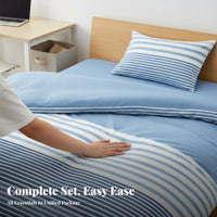 Plaid Bedclothes Ensemble Easy Care Plaid Duvet Cover Set Year-Round for Renters