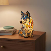 Holiday Gift Creature Night Light Handmade Stained Glass Design Lamp Bohemian Decor for Bedroom, Office