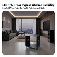 High Load Capacity 19-Inch AV Rack Cabinet Heavy Duty 19-Inch Equipment Rack With Casters DJ Flight Case Cabinet Reinforced Construction for Home Theater Enthusiasts, Musicians, DJs, KTV, Stage Performance
