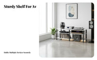 High Temperature Resistant Amplifier Stand Shelf Heavy Duty Stereo Equipment Cabinet Easy to Clean Multi-Tier Audio Rack Modern Design for Home Theater Enthusiasts, Audiophiles, KTV, Living Room