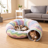 Cat Activity Tunnel Rainbow Play Tunnel Foldable Cat Tube