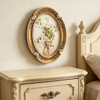 Oval Resin Photo Frame European Style Ornate Oval Frame Vintage Aesthetic Picture Holder
