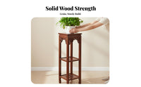 Chinese Design Flower Stand Decorative Solid Wood Plant Holder Sturdy Tall Wooden Bonsai Stand for Collectors, Living Room, Entryway, Corner