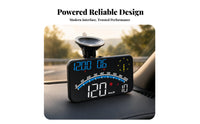 Car Head-up Display Black ABS Suction-Mount HUD Car Head-up Display Rounded Corners HUD Speedometer Slim Profile