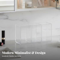 Multi-Compartment Tray Compartmentalized Design Narrow Cosmetic Tray for Vanity