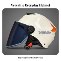 Motorcycle Half Helmet 3C Certified Half Shell Multi-Season Shielded Headwear for Summer Riding, City Commuting