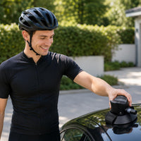 Rear-Wheel Suction Rack Wide Strap Suction-Mounted Bike Holder Cycling Gear Heavy Duty Black Plastic for Upright Mounting