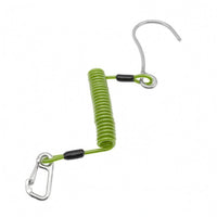 Curved Hook Coil Coiled Lanyard Metal Clip Diving Lanyard Black Sleeves Outdoor Gear