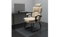 Sofa-Like Comfort Sled Base Office Chair Linked Armrests Reclining Desk Chair for Gamers, Study, Gaming