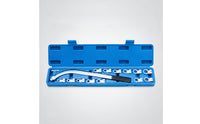 15 Pieces Automotive Drive Belt Tool with Case Curved Drive Belt Tool Kit Slim Tensioner Wrench Set Thin for Workshops