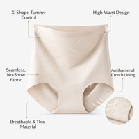 Underwear Women High Waisted Knickers with Ice Silk Cooling Material, Seamless Invisible Design for Postpartum and C Section Recovery, Plus Size