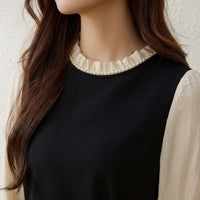 Plus Size Dresses for Curvy Women with Ruffle Layered Design, Midi Dress with Round Neck for Office Wear and Weddings