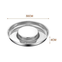 Stainless Steel Slow Feeder Bowl Promotes Digestion Reversible Dog Food Dish for Dogs