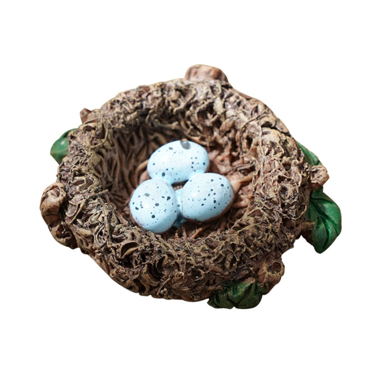 Miniature Bird Nest Realistic Bird Nest Ornament Artificial Figurine for Crafters, Fairy Gardens, Miniature Gardens