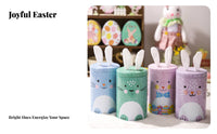 Decorative Candy Jar Cute Design Hare Ear Candy Container Versatile Use Cylindrical Bunny Gift Tin for Party Hosts, Home Stylists, Parties, Kitchen