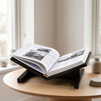 Tabletop Display Rack Solid Wooden Book Stand Angled Magazine Stand for Students, Readers, Desk, Study Room, Reading Corner