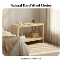 Floor-Standing dual-level Wooden Side Table Simple Design Multi-Tier accent table Space-Saving Nightstand adaptable Use for Apartment Dwellers, property owners, Living Room, Small areas, Entryway, Home Office