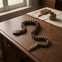 Rattlesnake Figurine Brass Snake Figurine Articulated Rattlesnake Statue