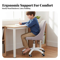 Ergonomic Design Adjustable Student Task Chair Caster casters kid's Adjustable rotating Chair with Flip-up Arms Breathable posteriorrest kids' Furniture for Children, Students, Parents, Studying, Study Room, schoolwork, Computer Use
