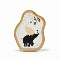 Gold-Toned Crystal-Ceramic Picture Textured Picture with Wood Backboard Layered Plaque Neutral for Bedroom