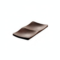 Wood Serving Bowl Multi Compartment Tray Smooth Polished Finish for Coffee Table
