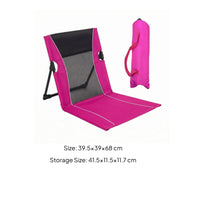 Mesh Backrest Reclining Fold-Flat Chair Aluminum Alloy Frame Portable Camping Chair Oxford Cloth Camp Seat