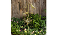 Outdoor Garden Stake with Bird Nest Rustic Iron Flower Insert with Birds Distressed Metal Bird Garden Stake Decorative for Gardeners, Homeowners, Courtyard, Planters