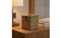 Seagrass Napkin Box Woven Tissue Box Rustic Tissue Holder for Restaurant, Hotel, Desktop