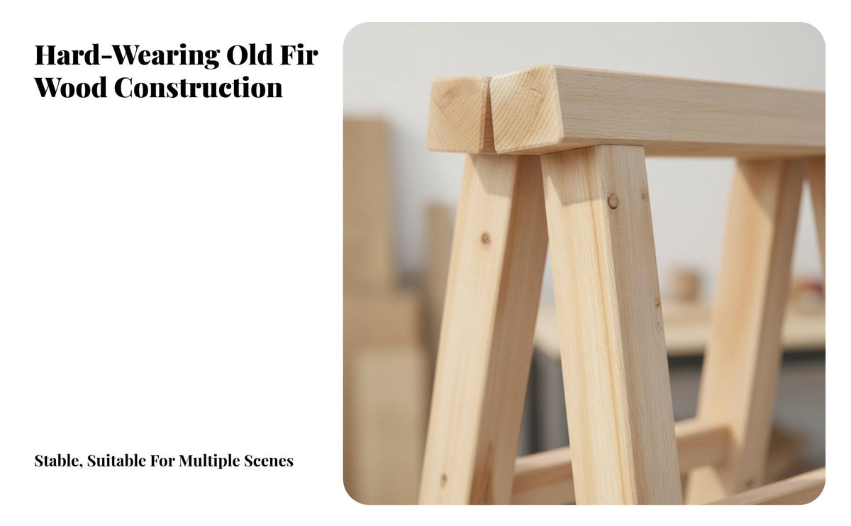 Herringbone Ladder Sturdy Wooden A-Shaped Ladder Heavy Duty Fir Wood Stepladder for Construction Workers, DIY Enthusiasts, Indoors, Warehouse, Outdoor