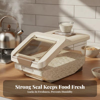 Moisture-Proof Rice Storage Bin Large Capacity Rice Storage Container Space-Saving Design for Kitchen Countertop, Cabinet