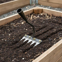 Manganese Steel 5-Tine Hoe Head Multifunctional Weeding Hoe Head Multi Purpose Unwanted Plant Rake Heavy Duty for Vegetable Plot, Farm