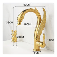 Swan Faucet Polished Single Handle Faucet Solid Brass Tap for Vanity