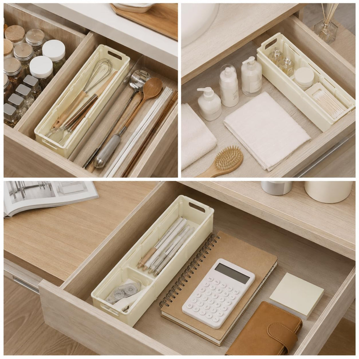 Japanese Retractable Storage Box Rectangular Cabinet Snack Sundries Organizer Kitchen Deep Cabinet Drawer Divider Basket