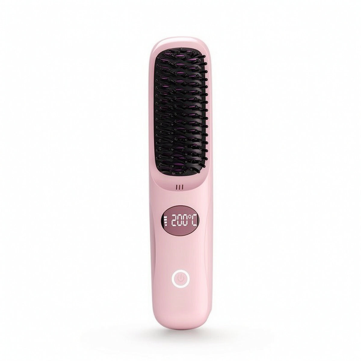 Cordless Ceramic Hair Straightening Comb with LCD Display, Mini Size