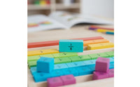 Hands-On Learning Wooden Fraction Strips Color Recognition Colored Counting Sticks Montessori Math Game for Preschoolers, Kindergarteners, Toddlers, Classroom, Homeschool, Playroom