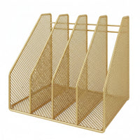 File Sorter with Four Compartments Compact Desk Organizer with 4 Compartments Freestanding Desktop Storage Rack for Office