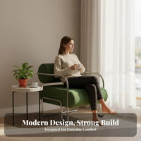 Midcentury-Century Design Supportive Back Armchair Nordic Design Single Sofa High-Resilience Cushion Accent Chair Long-Lasting Frame for Interior Designers, Apartment Dwellers, Living Room, Balcony, Reception Area, Small Areas