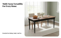 French Inspired Design Rectangular Wooden Meal Table entirely Wood Construction Large Rectangular Wooden Table Vintage design and & design Household Furniture Spacious table surface for Families, residents, Hosts, Family Gatherings, Home, Kitchen