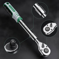 Telescopic Ratchet Wrench Heavy-Duty Tool Non-Slip for Automotive Repair, DIYers