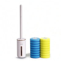 Wall Mounted Toilet Brush Space Saving Toilet Brush with Holder Compact Replaceable for Bathroom
