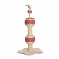 Cat Scratching Post Climbing Structure Scratch and Play Cat Climbing Structure Vertical Scratcher Ball Toy Topper for Cats, Indoor