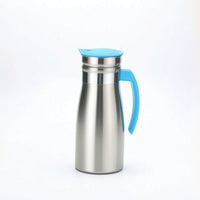 Heat and Cold Retention Stainless Steel Carafe Long-Lasting Water Jug with Lid Rust-Resistant Insulated Pitcher Easy to Clean for Hosts, Bar