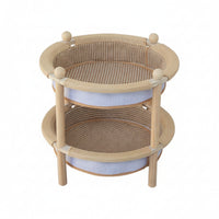 Two-Tier Cat Bed Stable Cat Bed with Scratchsurface Wood Feline Furnishings Cats