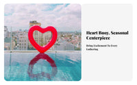 Long-Lasting PVC Heart Shaped Pool Inflatable High Weight Capacity Inflatable Heart Swim Float Easy to Inflate for Adults, Summer Vacation