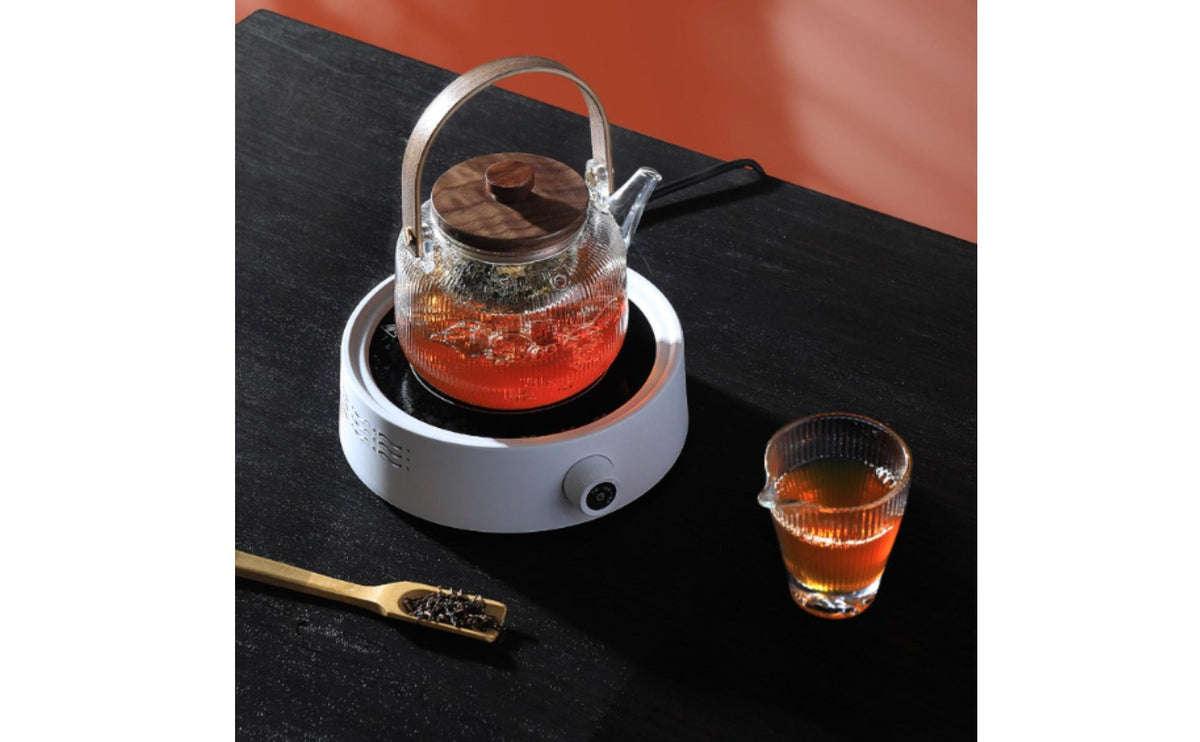 Quick Boiling Electric Tea Heater Set Keep Warm Function Glass Teapot with Warmer High Thermal Effectiveness Glass Tea Pot with Warmer for Office Workers